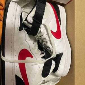 Nike Court big kids borough White and Red Sneakers